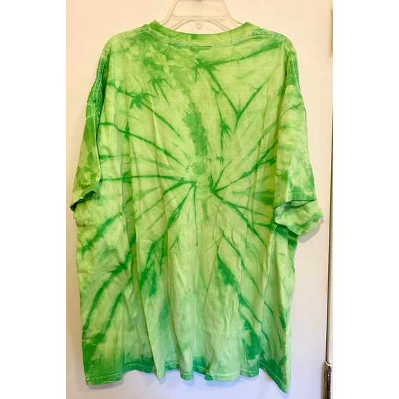Men's Funny Graphic T-Shirt Respect The Mullet 2XL Green Tie-Dye - Picture 3 of 4